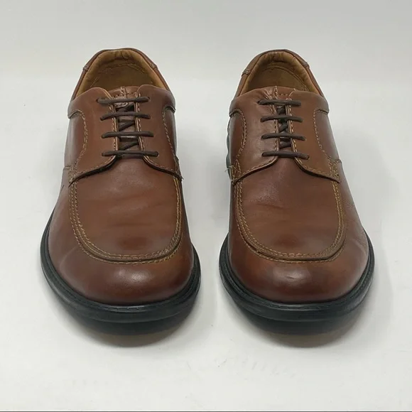 Clarks Leather Oxfords Mens Size 10 Lace Up Shoes Brown Conform Casual - Picture 4 of 8